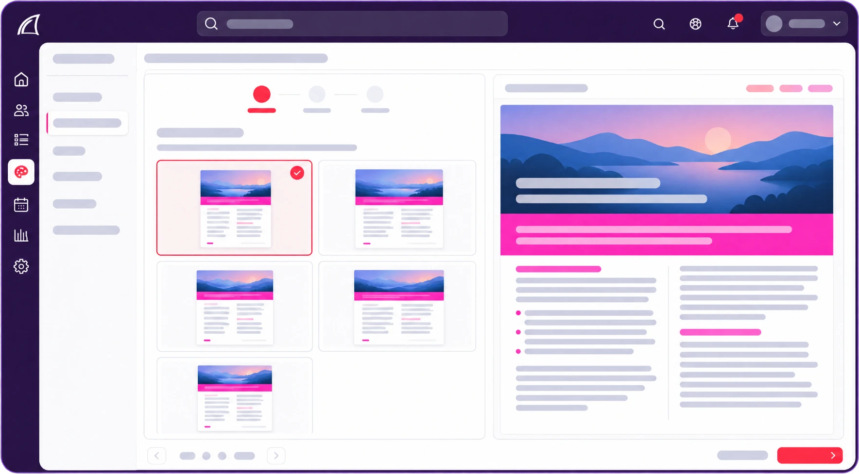 Ontwerpen met sjabloankeuze en live voorbeeld van de PDF-export in eigen huisstijl