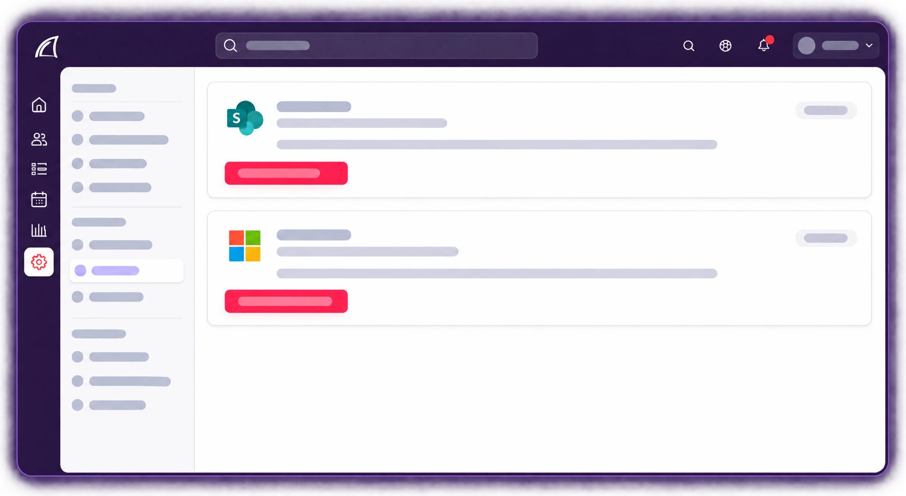 Koppelingen met gekoppelde SharePoint-omgeving en Microsoft-verbinding