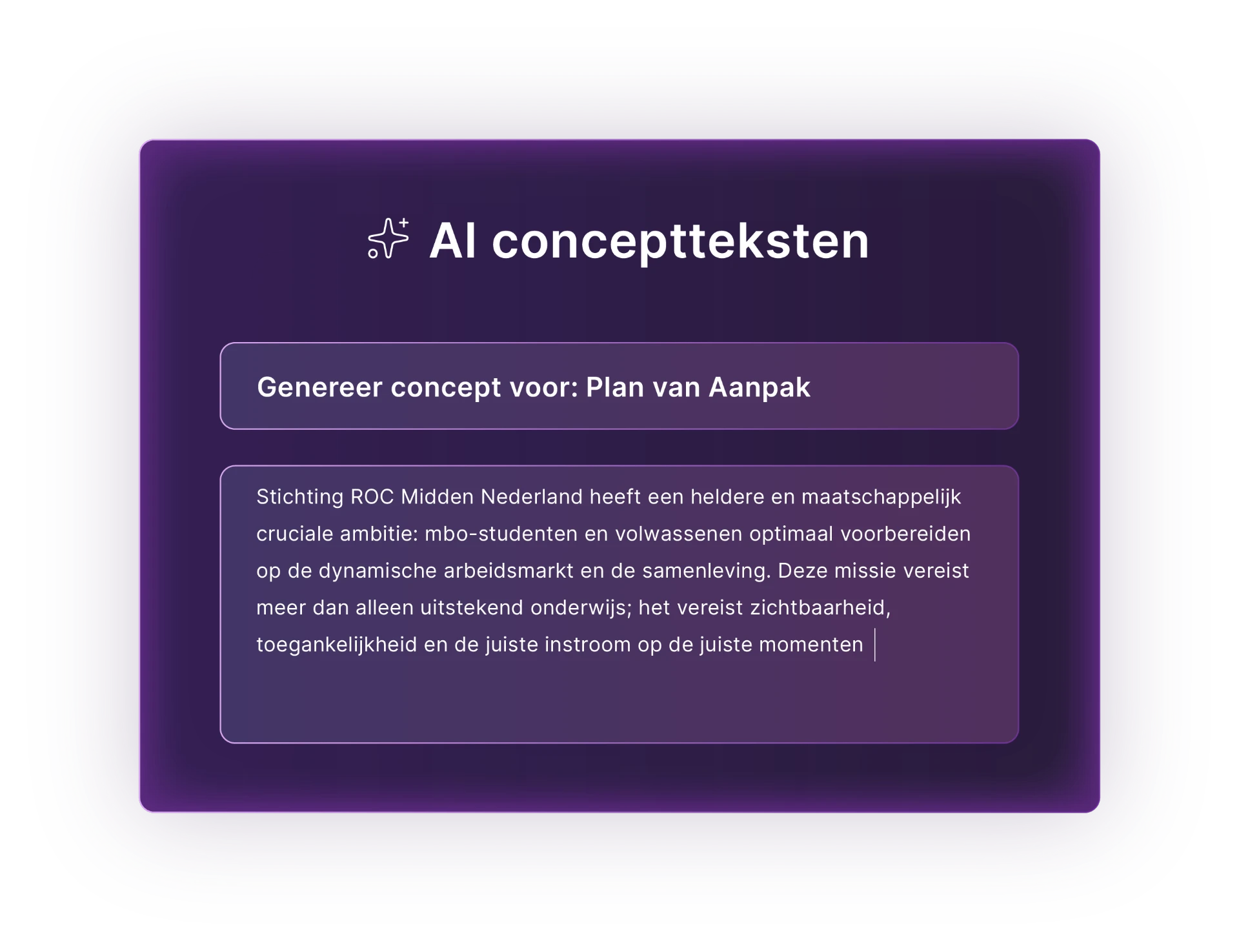 Schrijven met AI-conceptteksten voor Plan van Aanpak